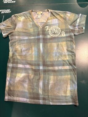 Diesel Green Plaid V-Neck Tee
